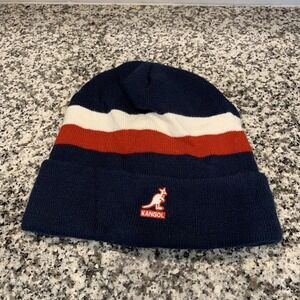 Kangol Hat Beanie Knit Cuffed One Size Blue Red White Stripe Mens Winter K4261SP